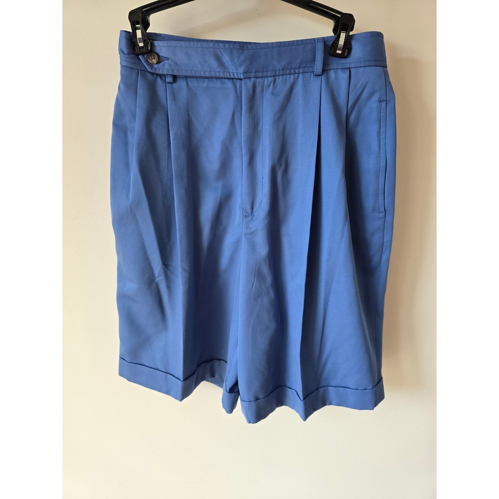 Ralph Lauren Polo Sport Blue Pleated Cuffed Shorts Womens 10 High Rise Vintage